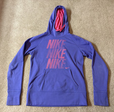 NIKE Therma-Fit Hoodie Purple Women's Medium Athleisure Fleece Lined