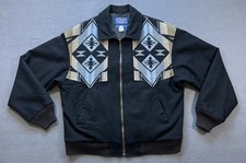 VTG Pendleton Wool Jacket Mens Medium Black Aztec High Grade Western Wear READ