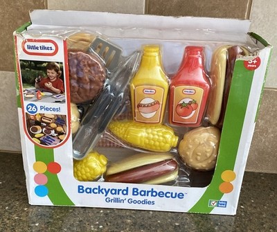 New LITTLE TIKES 26 Piece BACKYARD BARBECUE GRILLIN' GOODIES PLAY FOOD KITCHEN