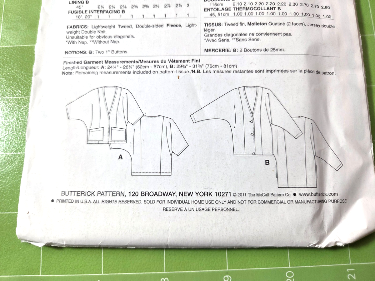 See and Sew B5702 Women's Jacket Dolman Sleeves Size 8-24 Uncut | eBay
