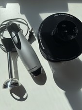 Hamilton Beach Immersion Hand Blender Set Silver w/ Whisk & Chopper Bowl Tested