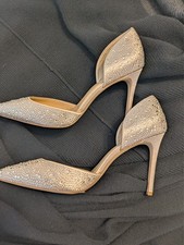 Badgley Mischka Jewel Champagne Crystal 4" Pump Heel Size 10 New in Box