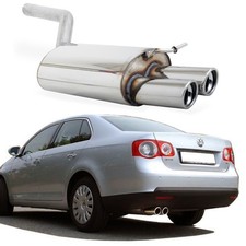 FOX Edelstahl Sportauspuff VW Golf 5 Variant VW Jetta 2x80mm mit Absorber