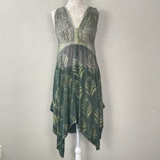 Just Cruising Acid Wash Midi Dress One Size Handkerchief Resort Whimsigoth Boho