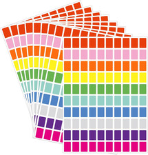 Color Coding Labels,3000 PCS 1/2" X 3/4" 10 Colors Rectangular