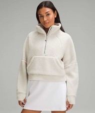 Lululemon Scuba Oversized Half-Zip Hoodie Teddy Fleece Sherpa White Bone XS/S