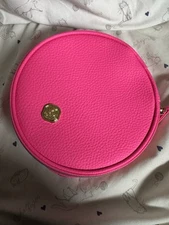 Bright Pink Round Shiseido Cosmetic Bag Case