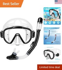 Snorkeling Gear for Adults, Dry Top Snorkel Set with Panoramic Anti-Leak and ...