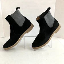 Tommy Hilfiger Women's Zita Chelsea Black Suedewool Boots Size 6M Flaws