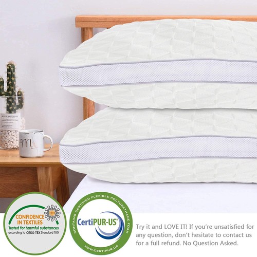 Shredded Memory Foam Pillow For Neck Back Support Pain Relief Adjustable Height - Picture 6 of 19