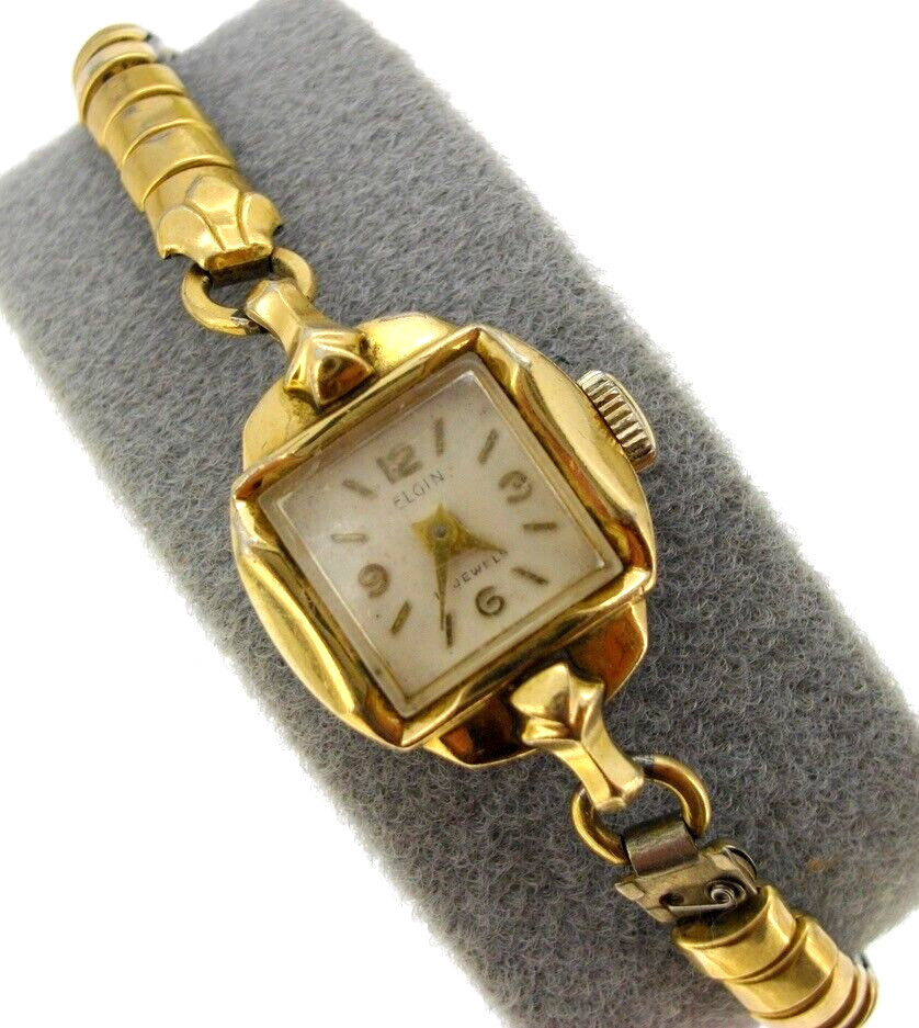 Elgin 17J 749 Watch Ladies 10K RGP bezel Stainless Steel Back Not