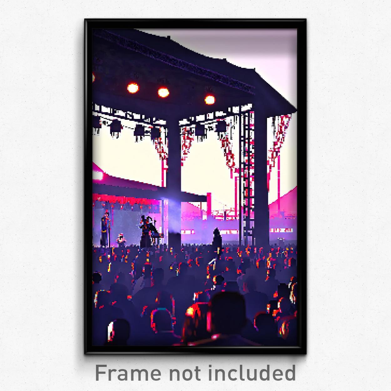 8 Bit Bleak Festival Pixel Art Psychedelic Trippy Video Game Poster