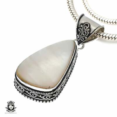 アクセサリー shermer necklace MOTHER of PEARL Shell Pendant 4mm Snake Chain V1155 | eBay