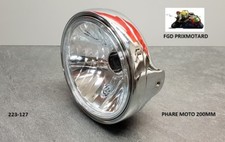 Faro Moto Rotondo 200Mm Cromo Vetro Liscio Suzuki