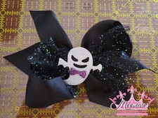 Super Cute Boutique Ghost, Witch Hat Sparkly Halloween Hair Bow Adorable L K