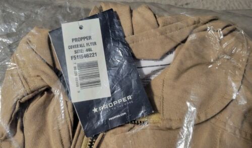 PROPPER Mens Desert Tan Flyer Coveralls, Sz 46L, New-In-Package - Picture 2 of 3