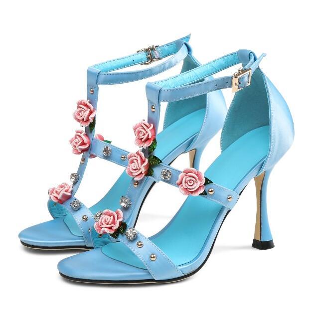 Damenschuhe Sandale Peeptoe Stiletto Pumps Blumen Knöchelriemen Alltag 33-44 Damenschuhe Sandale Peeptoe Stiletto Pumps Blumen Knöchelriemen Alltag 33-44