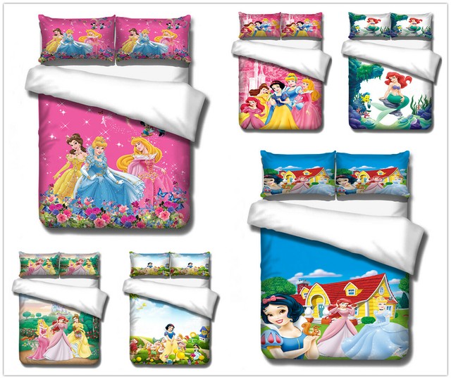 Disney Princess Ariel Rapunzel Snow White 100 Cotton Duvet Cover