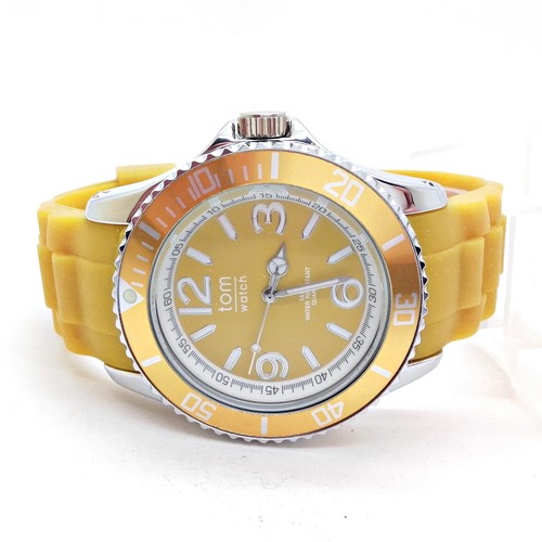 TOM Watch Unisex Damen und Herren Quarz Armbanduhr Ocker Silikon Armband 300860 - Picture 4 of 5