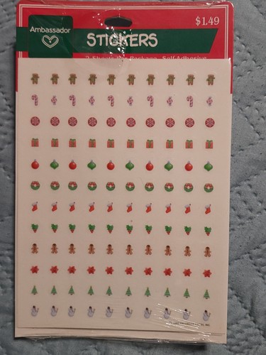 Ambassador 1986 Hallmark Fingernail & Body Decals CHRISTMAS Stickers Rare HTF
