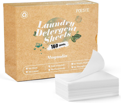 Laundry Detergent Sheets Magnolia Scent 160 Sheets 80 Large Loads Liquidless ...