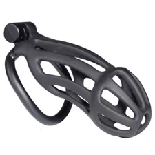 Cobra Male Resin Chastity Device Mamba Cage Ring Lock with Belt 4 Rings Slave