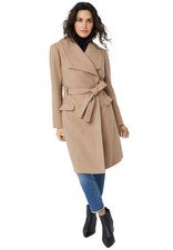 Ellos Women's Plus Size Wrap-collar Wool-blend Coat