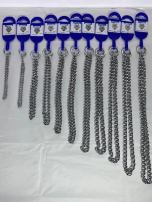 ANCOL DOG CHOKE CHAIN CHECK CHAIN FINE TO X HEAVY METAL SILVER STEEL 40CM - 80CM