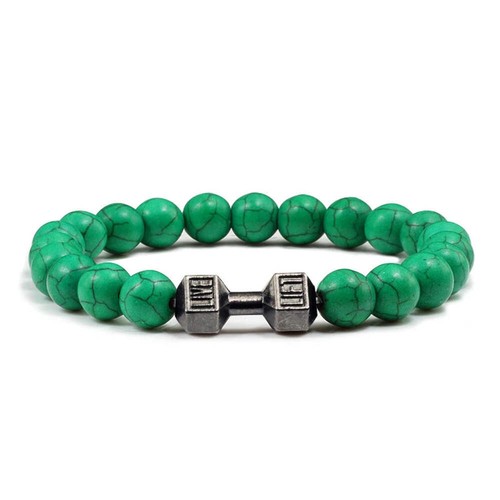 Gym Dumbbells Beads Bracelet Natural Stone Barbell Energy Weights Bracelets for - Picture 68 of 123