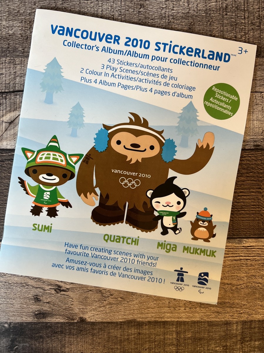 New Vancouver 2010 Olympic Sticker Book Mascots Quatchi Sumi