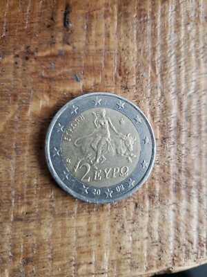Pièce de 2 euros Grèce 2002 avec le "S" frappé dans l'étoile ( EYPO