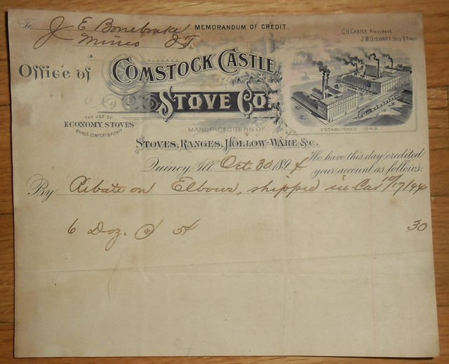 1894 Quincy Illinois Billhead Comstock Castle Stove | eBay