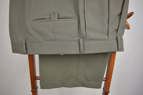 1976-1994 Unbranded Solid Olive Green 100% Wool Two Button Two Pc Suit Size: 42R - Picture 11 of 11