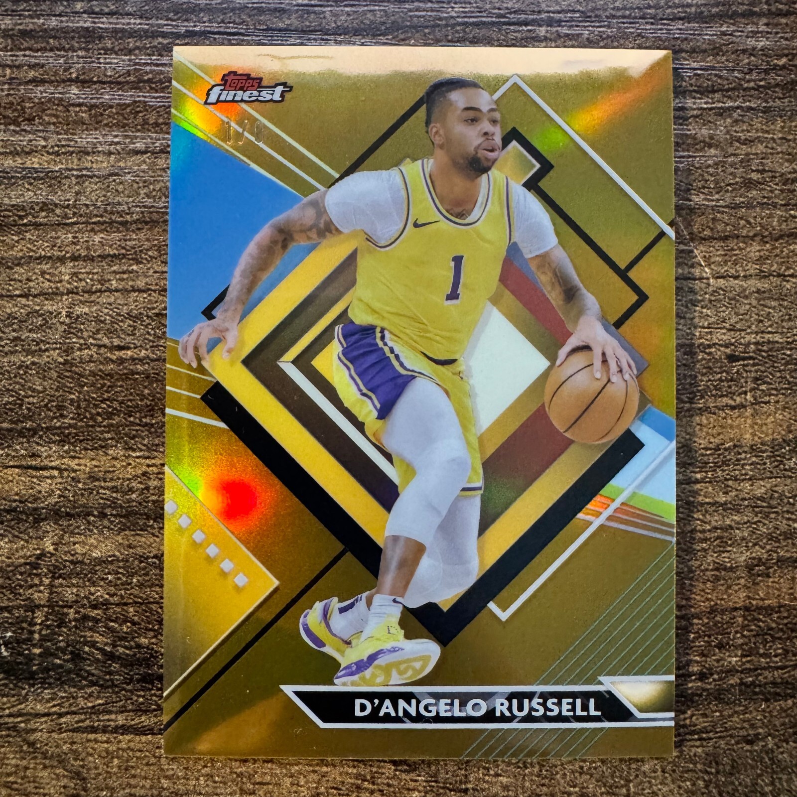 2024 Topps Finest D'Angelo Russell #250 Rare Gold Refactor #1/8 LA Lakers