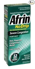Afrin No Drip Severe Congestion Pump Mist 15 mL (Pack of 6)