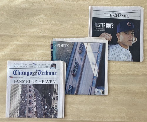 LOTE de Campeones de la Serie Mundial de los Cachorros de Chicago Tribune Periódicos incluido el 3 de noviembre de 2016 - Imagen 6 de 12