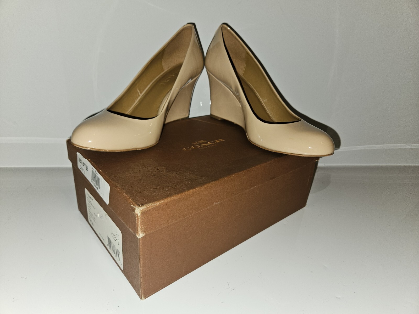 Coach Patent Leather Wedge Pumps Slip-On Women's Size 8.5-image