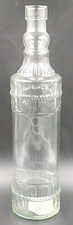 Glass Bottle For Decorating or Crafts 12.25  Tall Clear No Cork Raised Design
