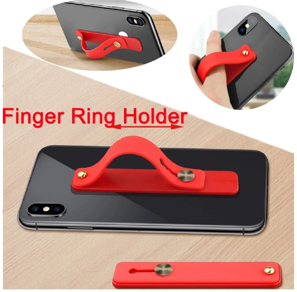 4-Pack Phone Grip Strap & Kickstand– Self-Adhesive Finger Holder for iPhone/iPad - Image 3 of 4