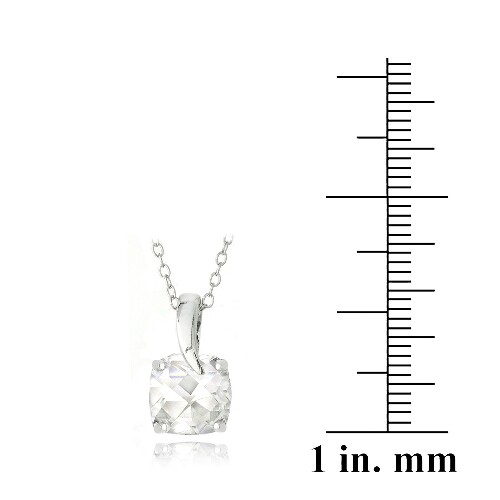 925 Silber 3,35 kt weißer Topas Kissenschliff geschwungene Halskette, 18 Zoll - Bild 3 von 3