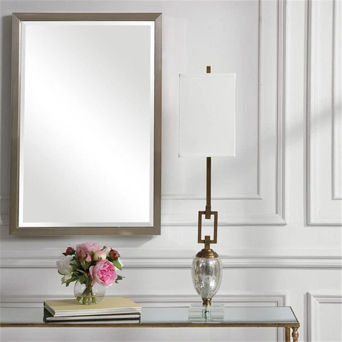 Uttermost Copeland Metal Mercury Glass Crystal Buffet Lamp in Bronze/Off White - Picture 9 of 10