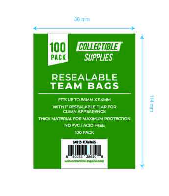 Resealable Team Bags Collectible Supplies