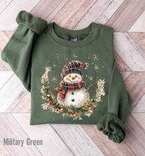 Christmas Snowman Winter Sweatshirt, Cute Snowman Sweater, Xmas Winter Shirt