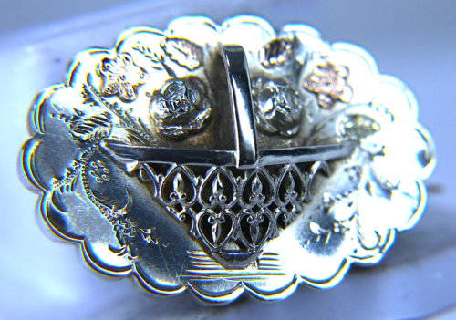 Hallmark Birmingham 1891 Victorian Sterling Silver Wedding Bride's Bridal Brooch - Picture 8 of 10