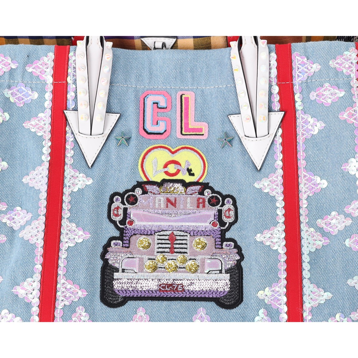 Christian Louboutin Manilacaba Caba Large Tote Motif Embroidered