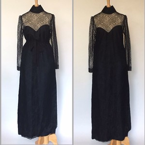 black lace top maxi dress