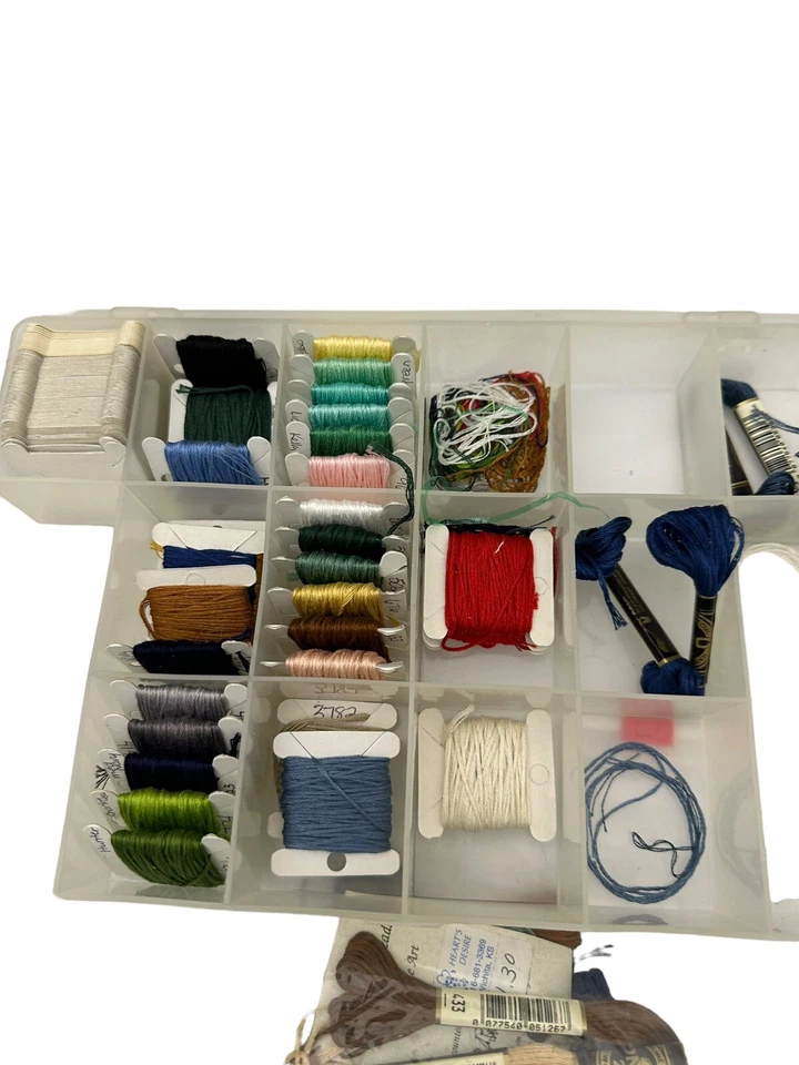 DMC Floss Lot Embroidery Thread Skeins 66 Set With Storage Box - Image 3 of 4