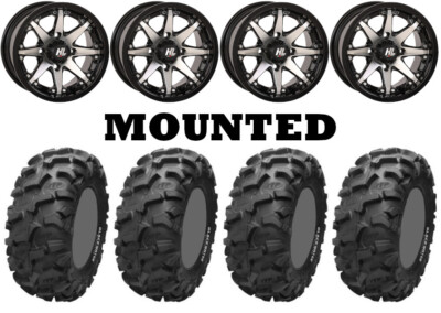 Kit 4 ITP Blackwater Evolution Tires 28x10-12 on High Lifter HL10 Machined H700