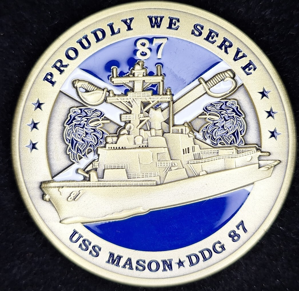 USS Mason DDG-87 Navy Challenge Coin - Proudly We Serve