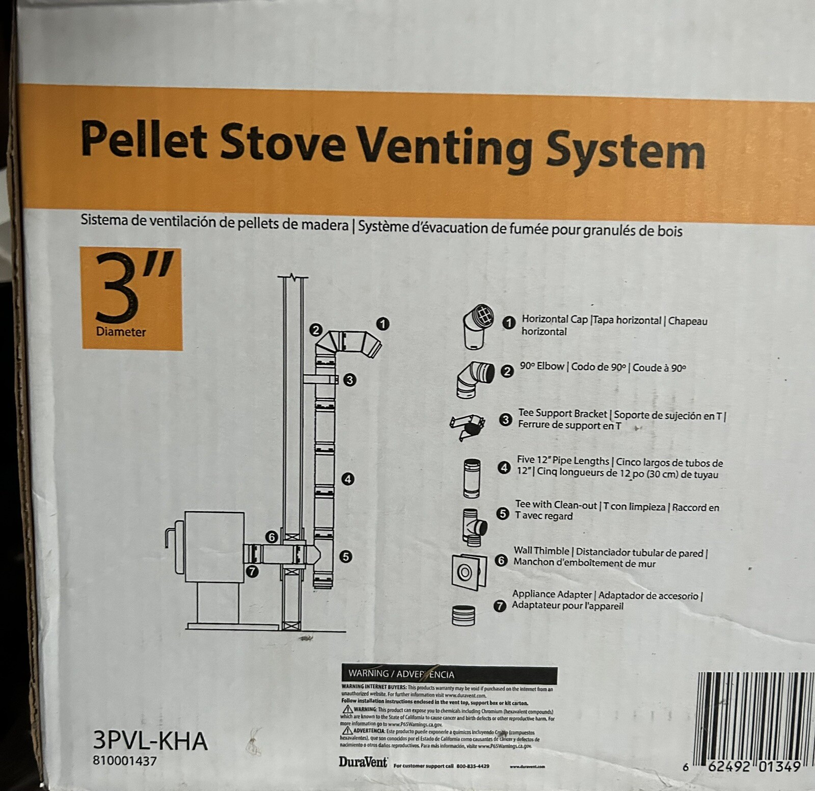 DuraVent Pellet Stove Vent Kit 3in, Model 3PVLKHA eBay